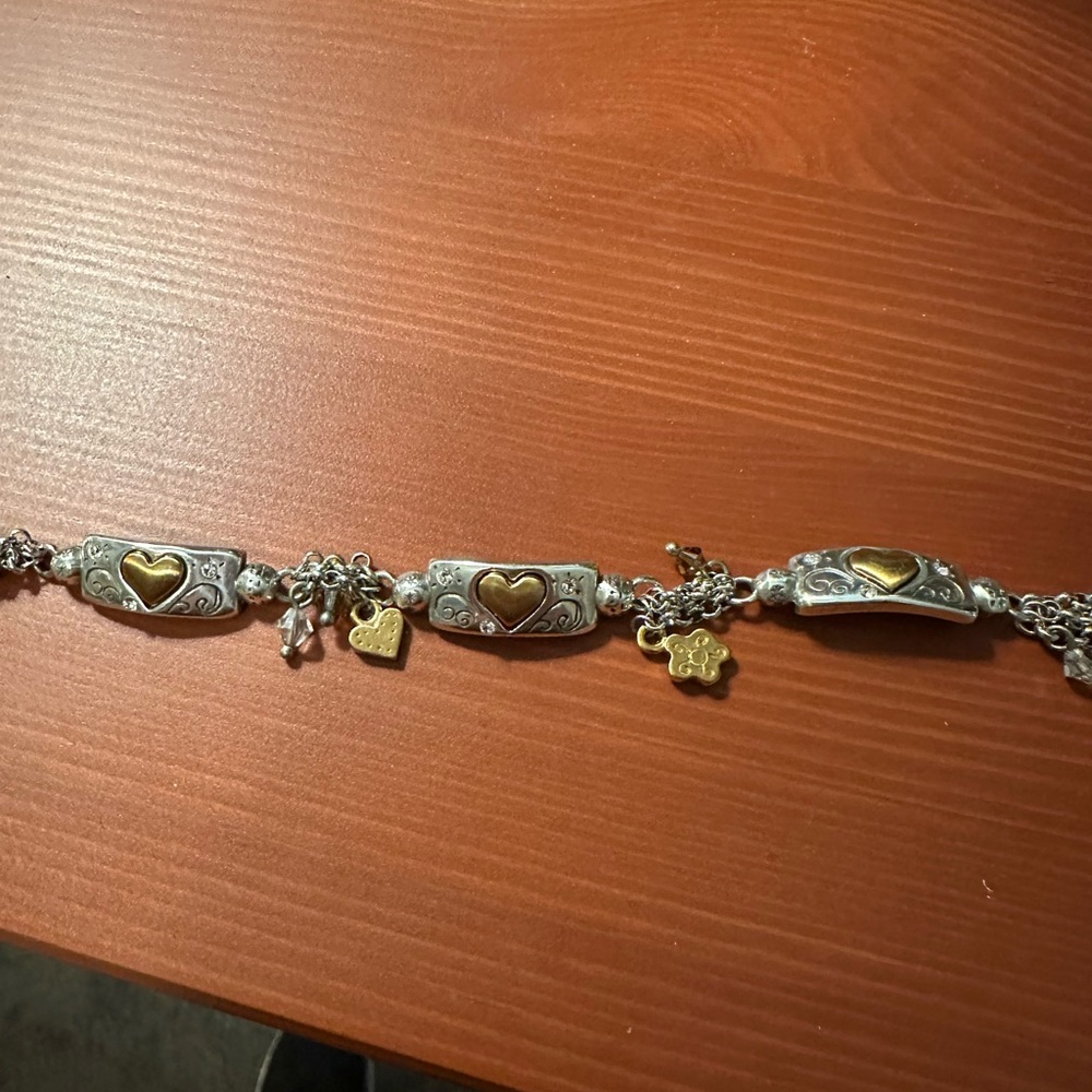 Brighton Charming Silver Bracelet with Gold Heart Accents